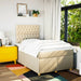 Pat continental cu saltea, crem, 120x190 cm, textil - WALTI WALTI