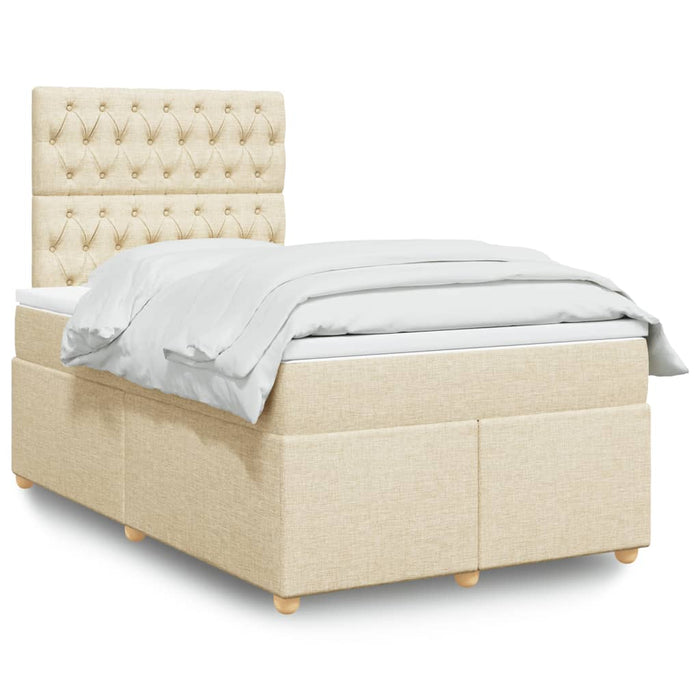 Pat continental cu saltea, crem, 120x190 cm, textil - WALTI WALTI