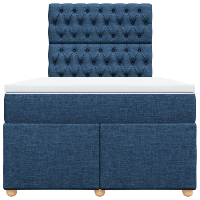 Pat box spring cu saltea, albastru, 120x190 cm, material textil - WALTI WALTI