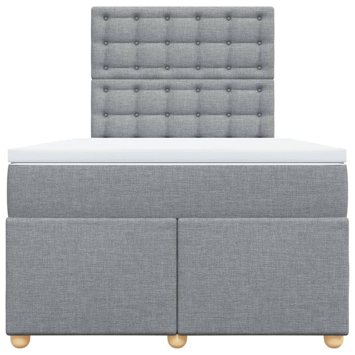 Pat box spring cu saltea, gri deschis, 120x190 cm, textil - WALTI WALTI