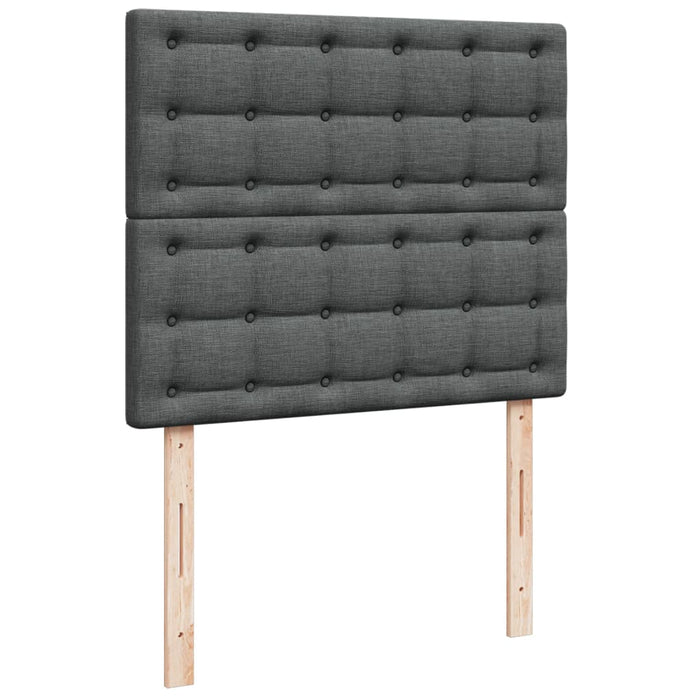 Pat box spring cu saltea, gri închis, 120x190 cm, textil - WALTI WALTI