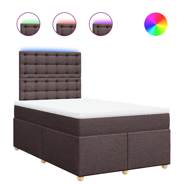Pat box spring cu saltea, maro închis, 120x190 cm, textil - WALTI WALTI