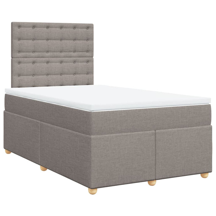 Pat box spring cu saltea, taupe, 120x190 cm material textil - WALTI WALTI