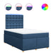 Pat box spring cu saltea, albastru, 120x190 cm, material textil - WALTI WALTI