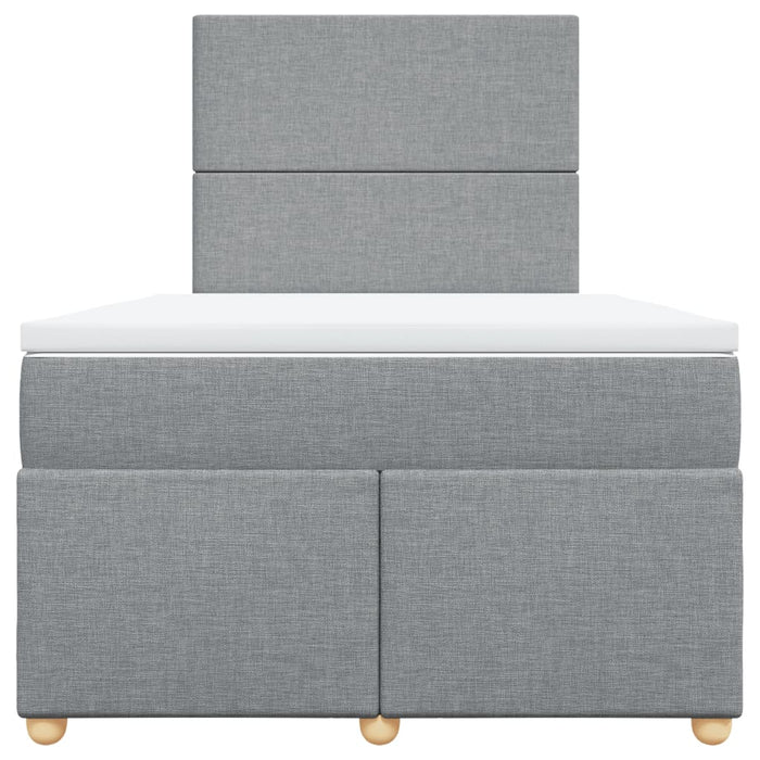 Pat continental cu saltea, gri deschis, 120x200 cm, textil - WALTI WALTI