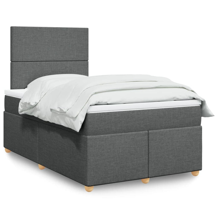 Pat box spring cu saltea, gri închis, 120x200 cm, textil - WALTI WALTI