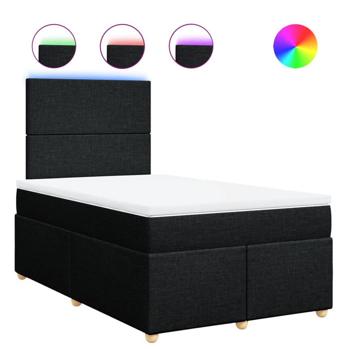 Pat box spring cu saltea, negru, 120x200 cm, textil - WALTI WALTI