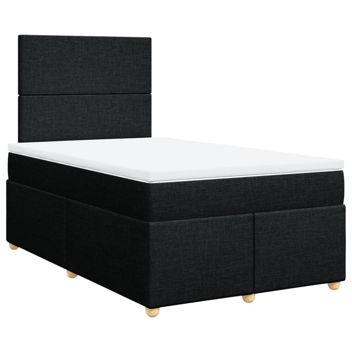 Pat box spring cu saltea, negru, 120x200 cm, textil - WALTI WALTI