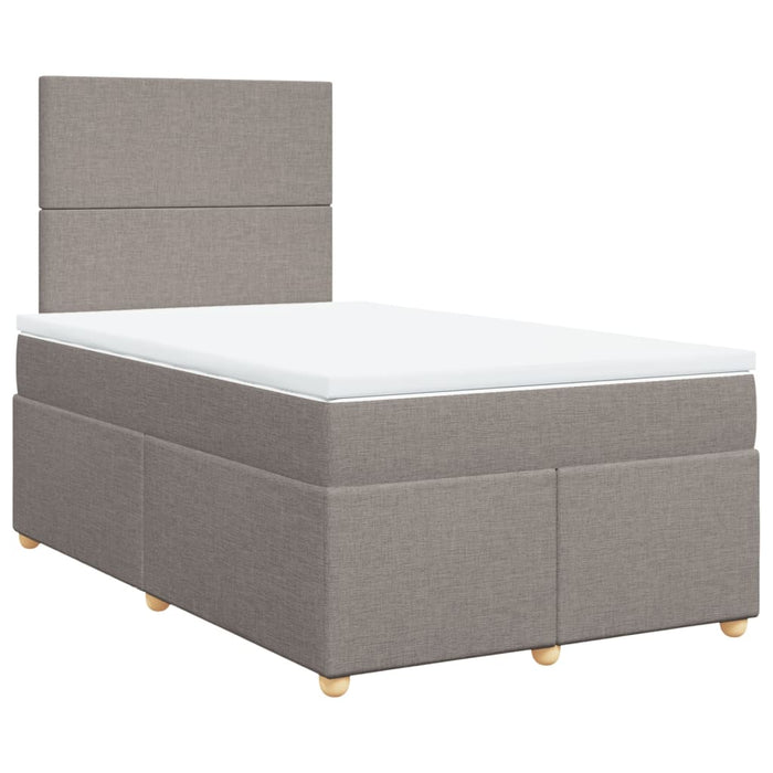 Pat box spring cu saltea, gri taupe, 120x200 cm, textil - WALTI WALTI