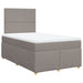 Pat box spring cu saltea, gri taupe, 120x200 cm, textil - WALTI WALTI