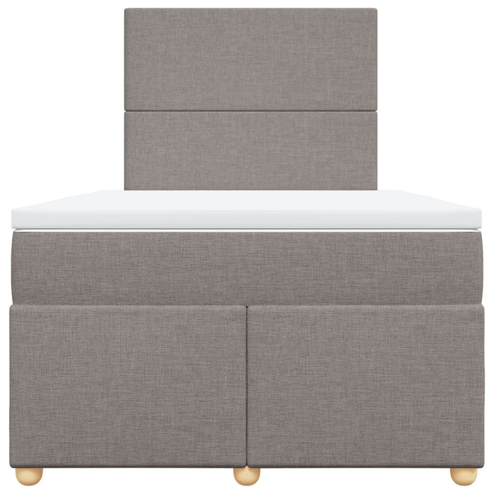 Pat box spring cu saltea, gri taupe, 120x200 cm, textil - WALTI WALTI