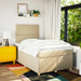 Pat box spring cu saltea, crem, 120x200 cm, textil - WALTI WALTI