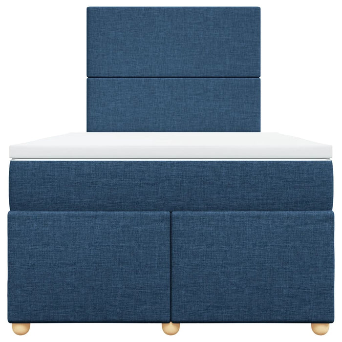 Pat box spring cu saltea, albastru, 120x200 cm, textil - WALTI WALTI