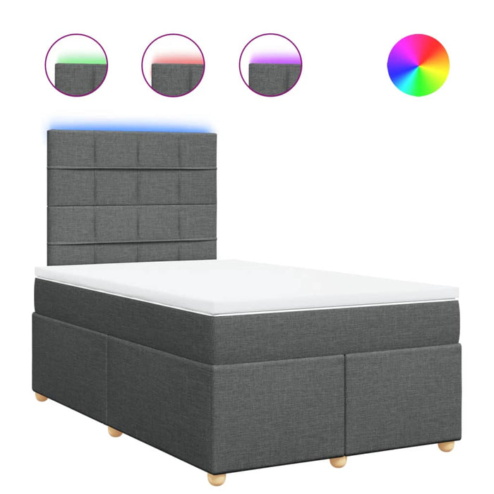Pat box spring cu saltea, gri închis, 120x200 cm, textil - WALTI WALTI
