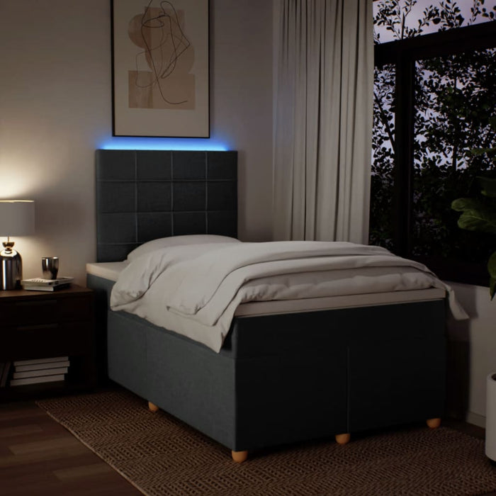 Pat box spring cu saltea, gri închis, 120x200 cm, textil - WALTI WALTI