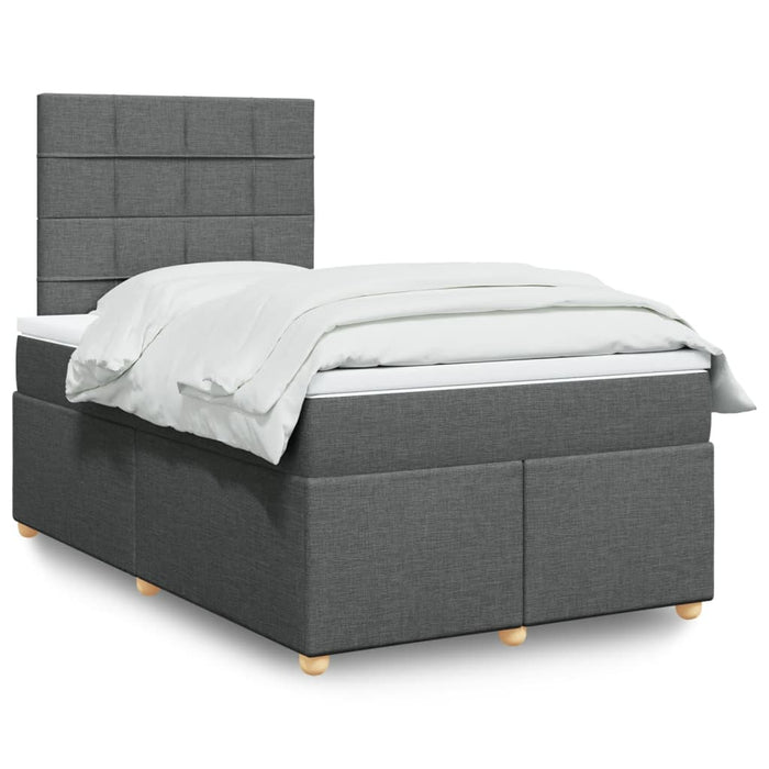 Pat box spring cu saltea, gri închis, 120x200 cm, textil - WALTI WALTI