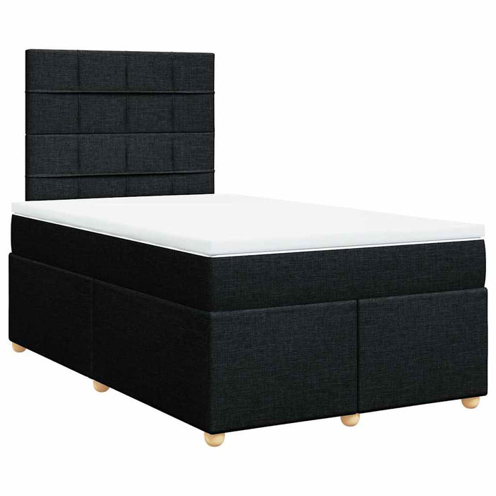 Pat box spring cu saltea, negru, 120x200 cm, textil - WALTI WALTI