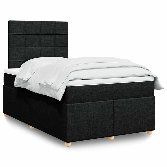 Pat box spring cu saltea, negru, 120x200 cm, textil - WALTI WALTI