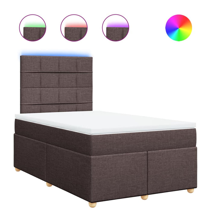 Pat box spring cu saltea, maro închis, 120x200 cm, textil - WALTI WALTI