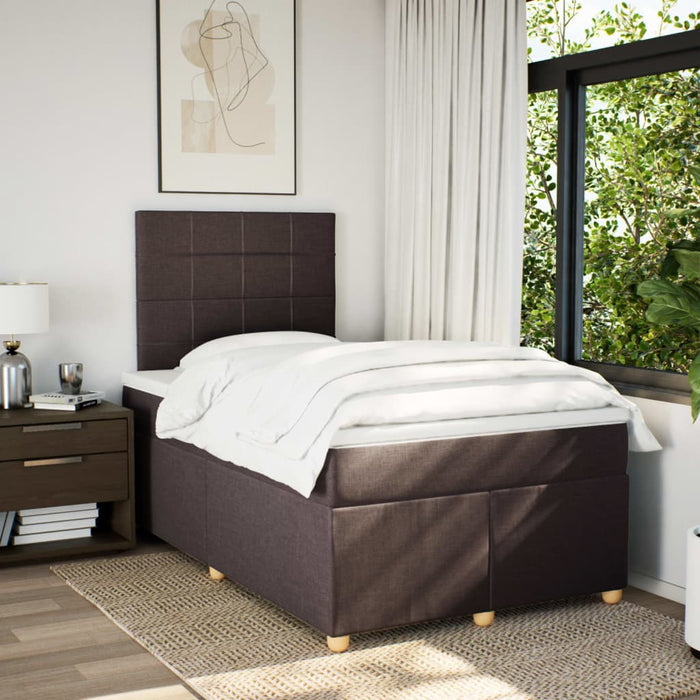 Pat box spring cu saltea, maro închis, 120x200 cm, textil - WALTI WALTI