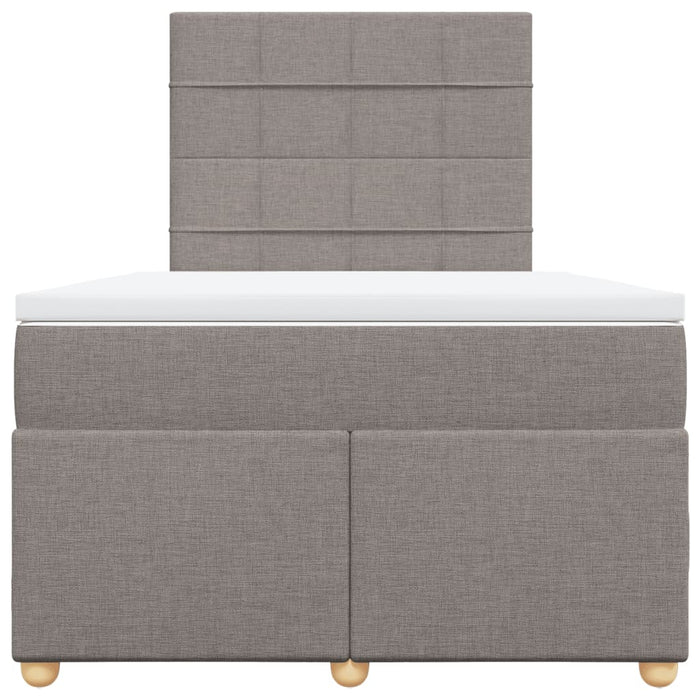 Pat box spring cu saltea, gri taupe, 120x200 cm, textil - WALTI WALTI
