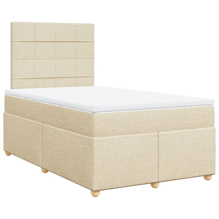 Pat box spring cu saltea, crem, 120x200 cm, textil - WALTI WALTI