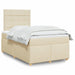 Pat box spring cu saltea, crem, 120x200 cm, textil - WALTI WALTI