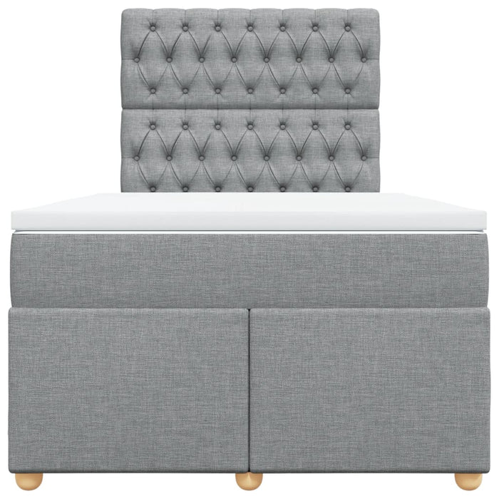 Pat continental cu saltea, gri deschis, 120x200 cm, textil - WALTI WALTI