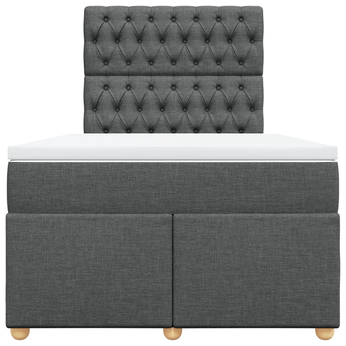 Pat box spring cu saltea, gri închis, 120x200 cm, textil - WALTI WALTI
