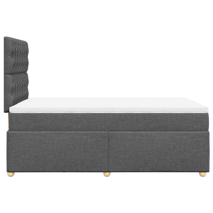 Pat box spring cu saltea, gri închis, 120x200 cm, textil - WALTI WALTI