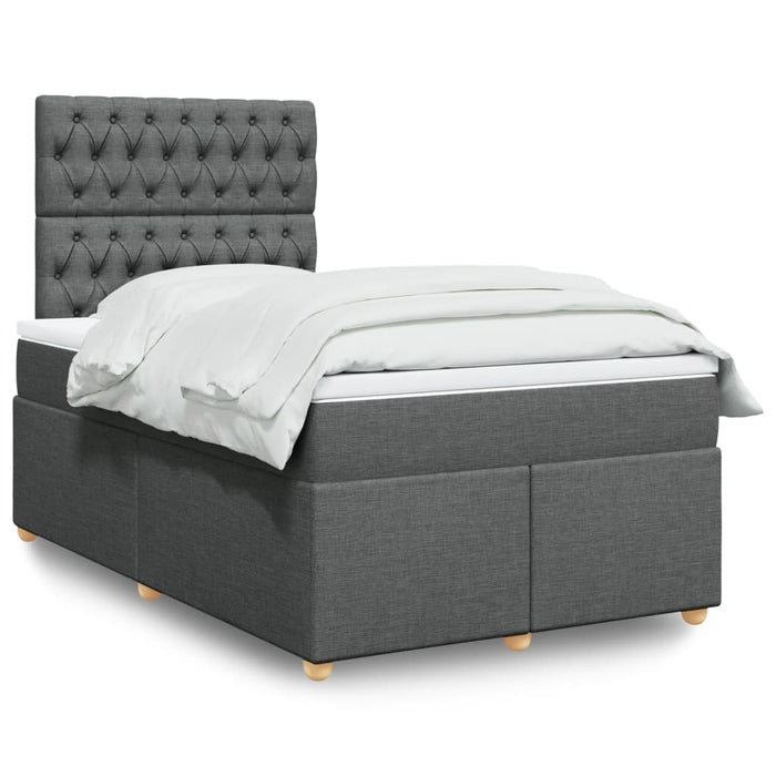 Pat box spring cu saltea, gri închis, 120x200 cm, textil - WALTI WALTI