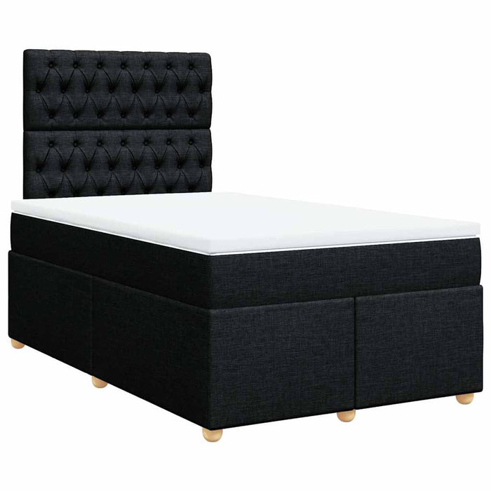Pat box spring cu saltea, negru, 120x200 cm, textil - WALTI WALTI