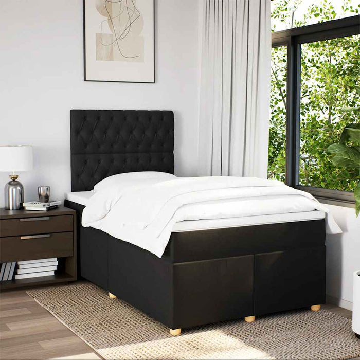 Pat box spring cu saltea, negru, 120x200 cm, textil - WALTI WALTI