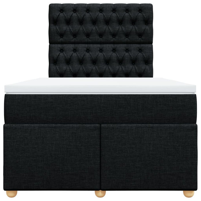 Pat box spring cu saltea, negru, 120x200 cm, textil - WALTI WALTI