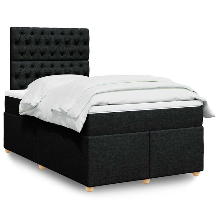 Pat box spring cu saltea, negru, 120x200 cm, textil - WALTI WALTI