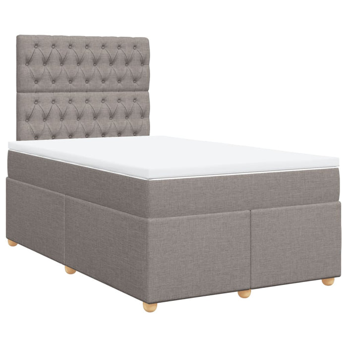 Pat box spring cu saltea, gri taupe, 120x200 cm, textil - WALTI WALTI