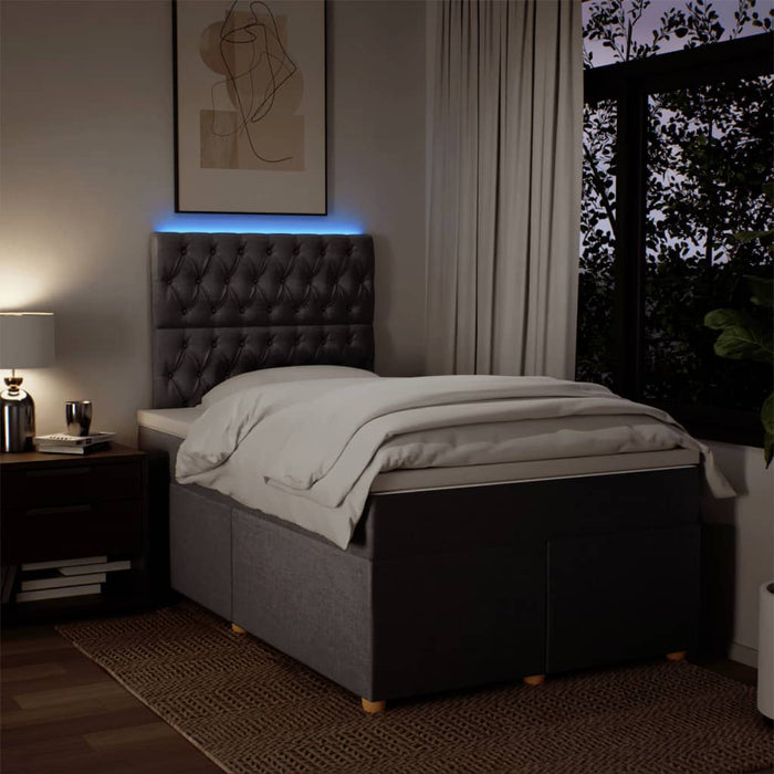 Pat box spring cu saltea, gri taupe, 120x200 cm, textil - WALTI WALTI