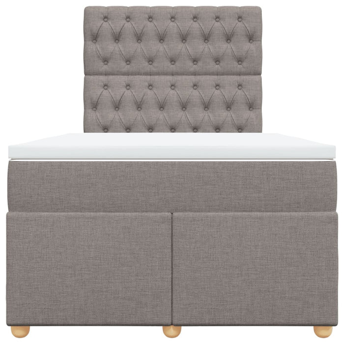 Pat box spring cu saltea, gri taupe, 120x200 cm, textil - WALTI WALTI