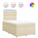 Pat box spring cu saltea, crem, 120x200 cm, textil - WALTI WALTI