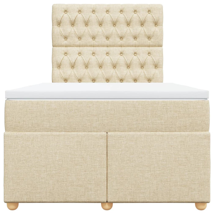 Pat box spring cu saltea, crem, 120x200 cm, textil - WALTI WALTI
