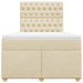 Pat box spring cu saltea, crem, 120x200 cm, textil - WALTI WALTI