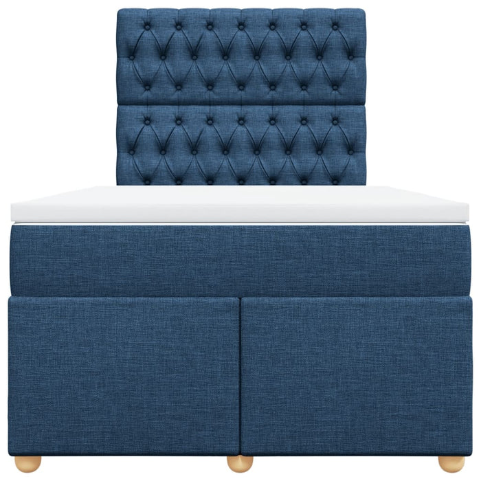 Pat box spring cu saltea, albastru, 120x200 cm, textil - WALTI WALTI