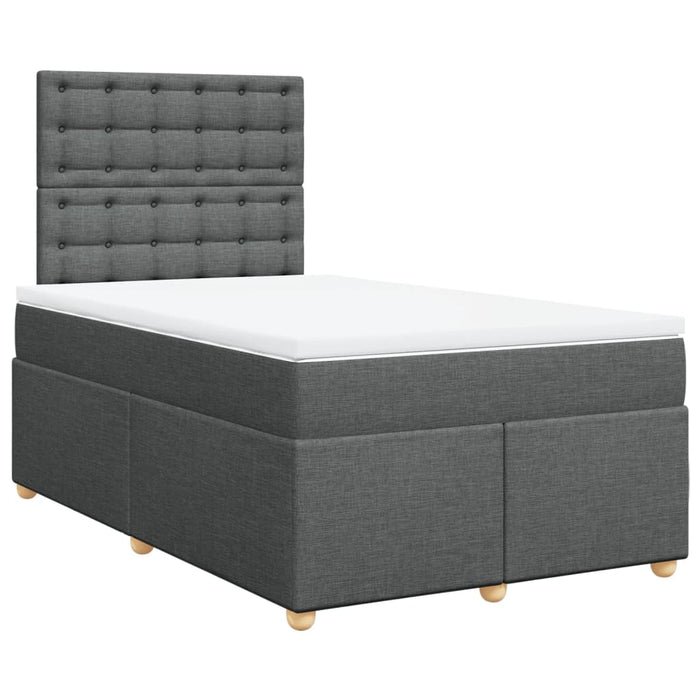 Pat box spring cu saltea, gri închis, 120x200 cm, textil - WALTI WALTI