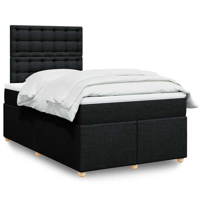 Pat box spring cu saltea, negru, 120x200 cm, textil - WALTI WALTI