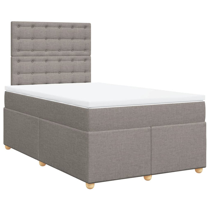 Pat box spring cu saltea, gri taupe, 120x200 cm, textil - WALTI WALTI
