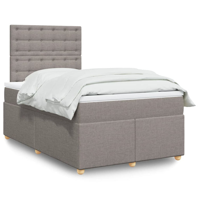 Pat box spring cu saltea, gri taupe, 120x200 cm, textil - WALTI WALTI