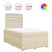 Pat box spring cu saltea, crem, 120x200 cm, textil - WALTI WALTI