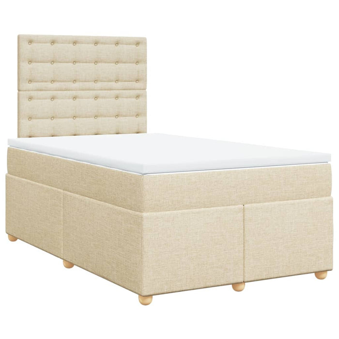 Pat box spring cu saltea, crem, 120x200 cm, textil - WALTI WALTI