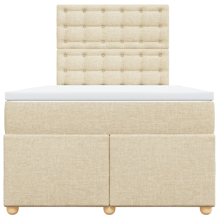 Pat box spring cu saltea, crem, 120x200 cm, textil - WALTI WALTI