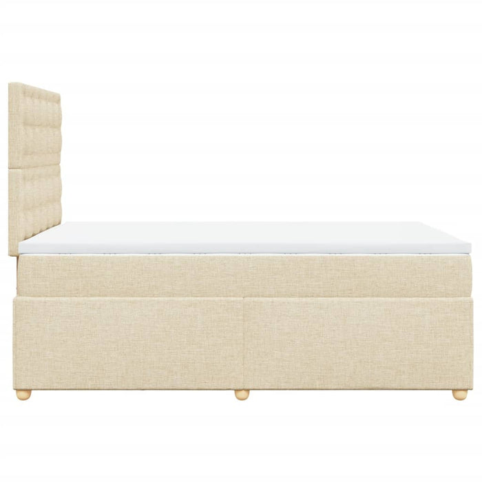 Pat box spring cu saltea, crem, 120x200 cm, textil - WALTI WALTI